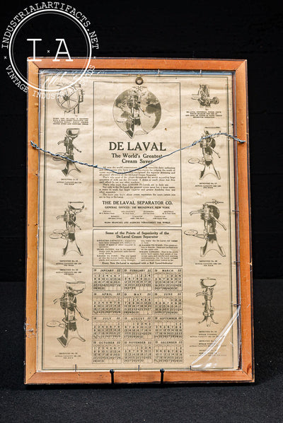 Framed Antique Double-Sided De Laval Cream Separators Advertising Print