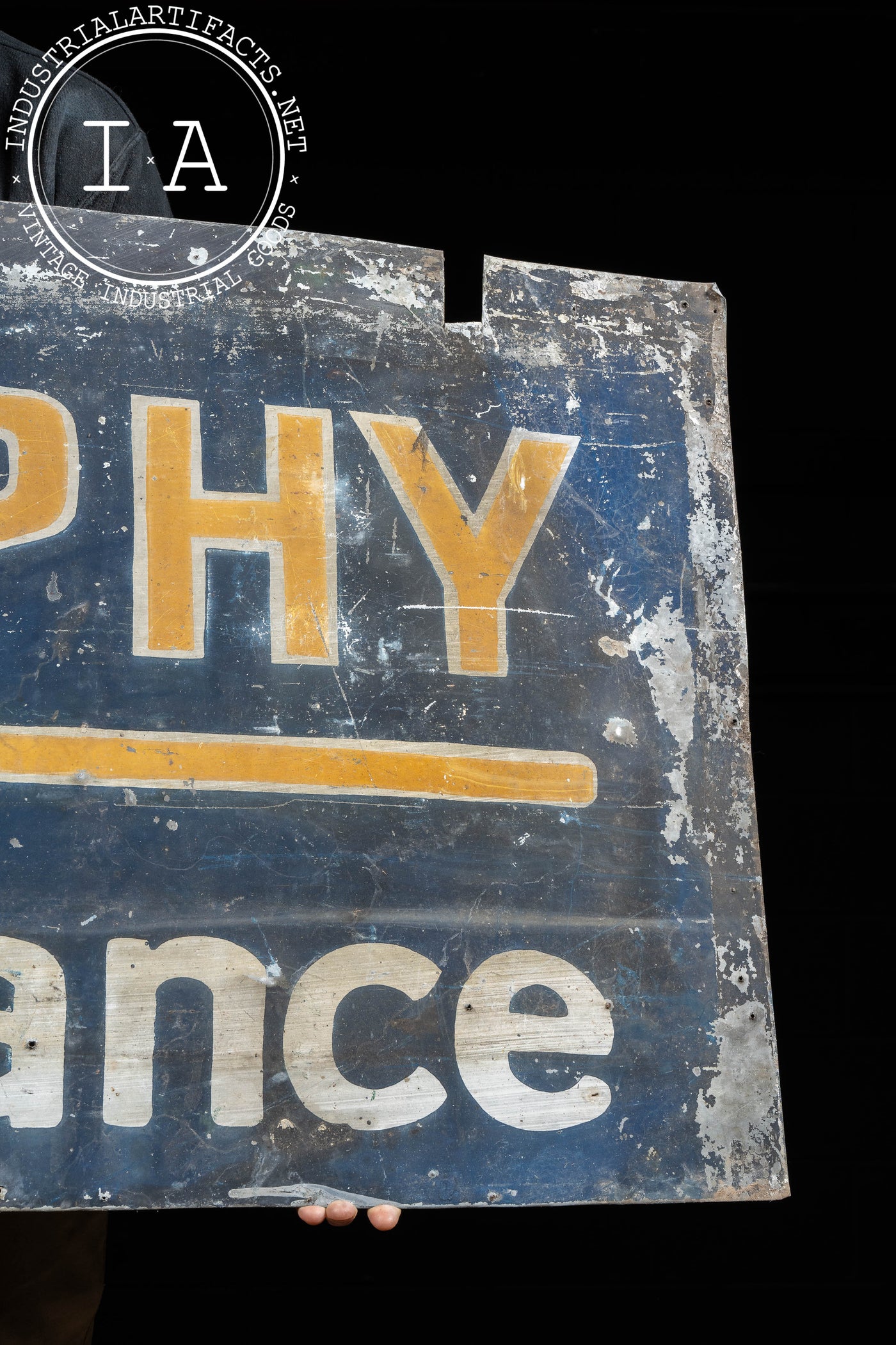 Antique Dunphy Insurance Painted Tin Sign