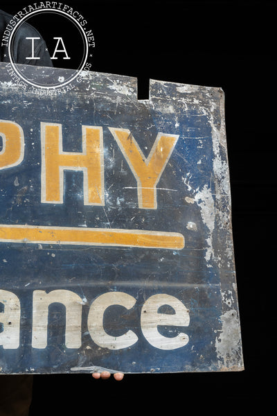 Antique Dunphy Insurance Painted Tin Sign