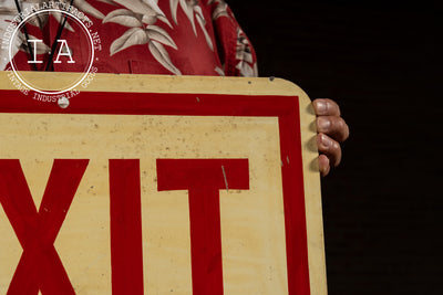 Vintage Hand-Painted Tin Exit Sign