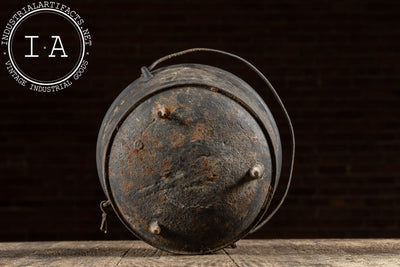 19th-Century Cast Iron Cooking Pot with Bail Handle