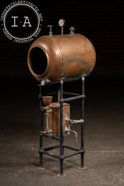 Antique Industrial Copper Pressure Vessel Apparatus