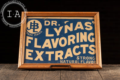 Antique Dr. Lynas’ Flavoring Extracts Framed Cardstock Advertising Sign