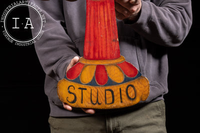 J-M Stained Glass Studio Painted Wooden Sign