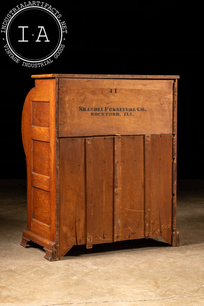 Early 20th Century Oak Roll-Top Secretary Desk