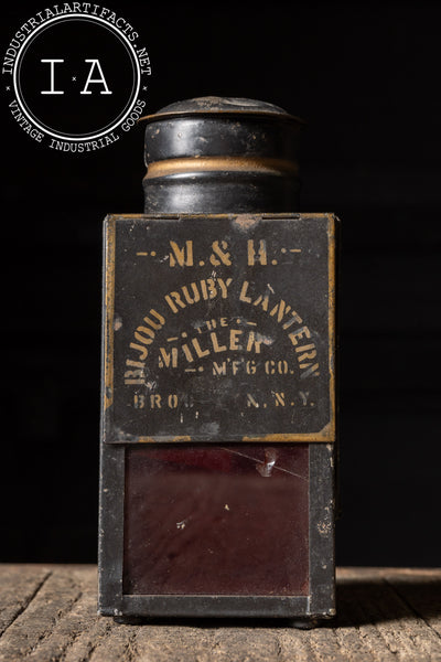 Late 19th Century Bijou Ruby Lantern Railroad Signal by Miller