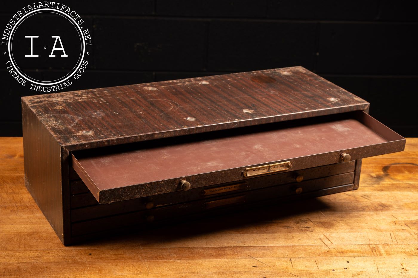 Vintage Steel Watchmaker's Cabinet