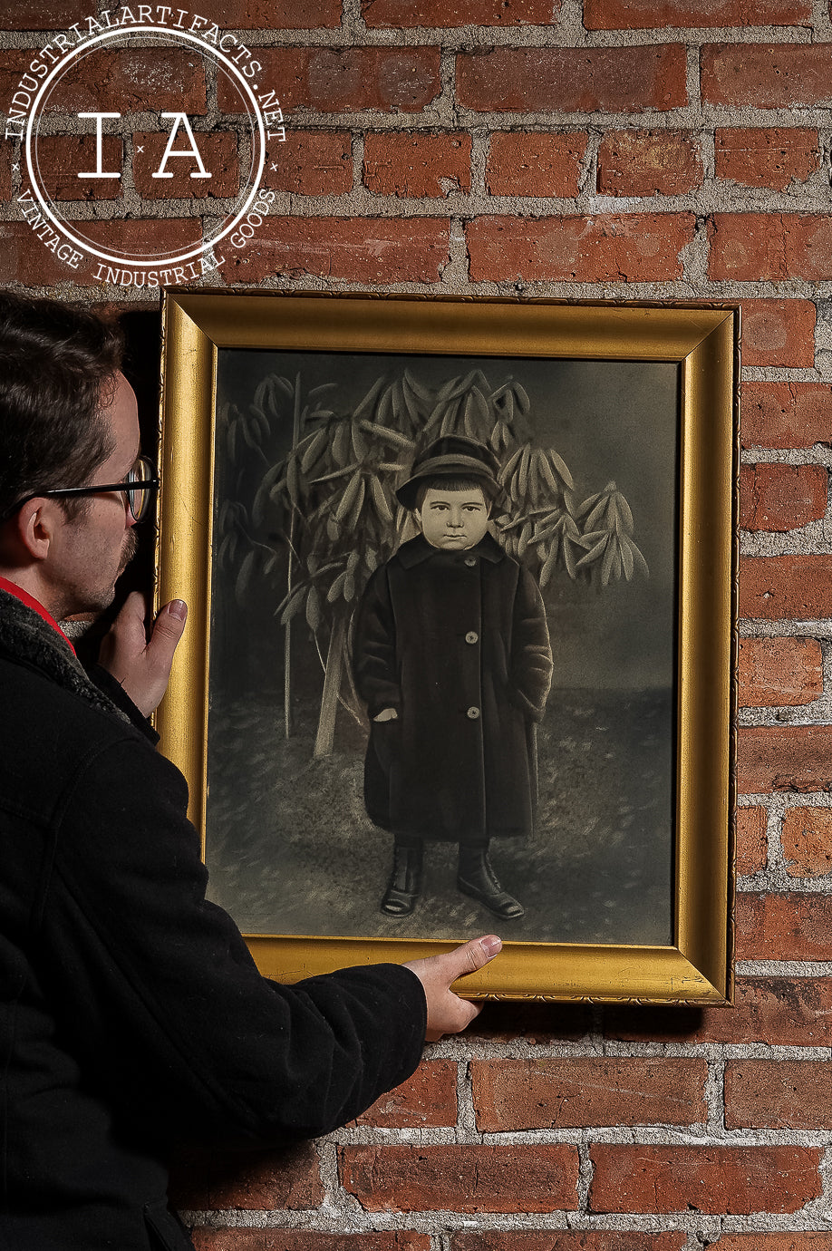 Early Charcoal Illustration Of Child In Coat