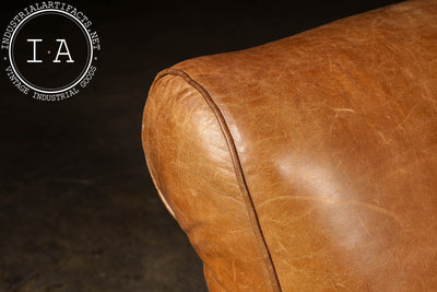 Vintage Leather Club Chair and Ottoman