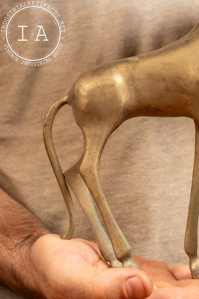 MCM Solid Brass Giraffe Sculpture