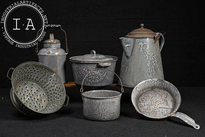 Vintage Six-Piece Graniteware Kitchen Set