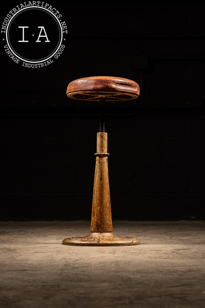 Antique Industrial Stool by Necchi