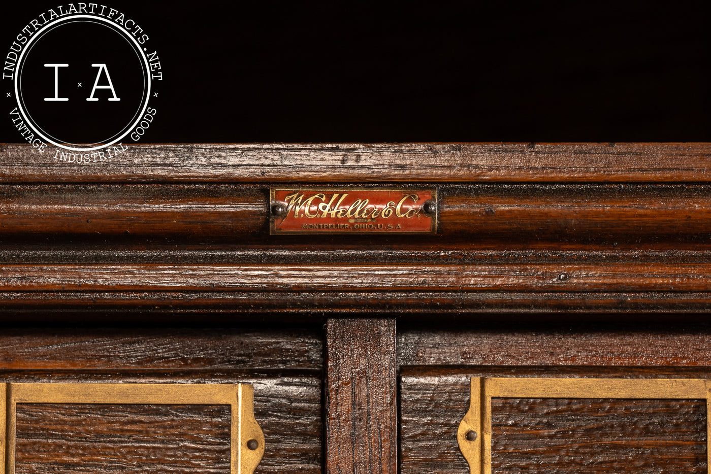 Early 20th Century Oak Parts Cabinet by W. C. Heller