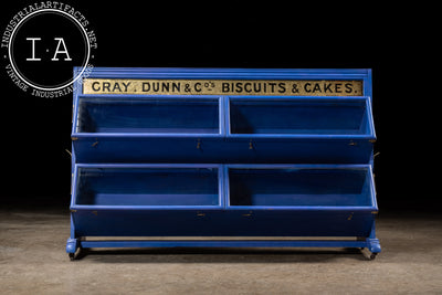 Antique Gray, Dunn & Co. Bakery Display Case in Blue