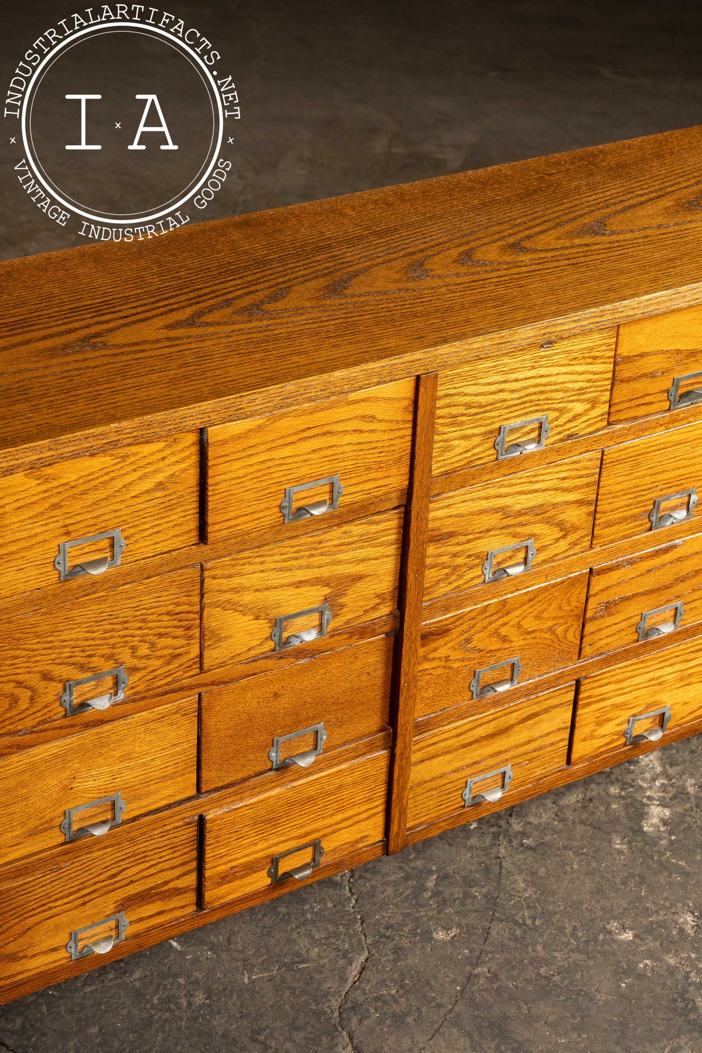 Vintage Oak 24-Drawer Apothecary