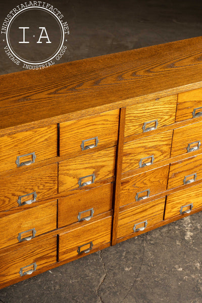 Vintage Oak 24-Drawer Apothecary