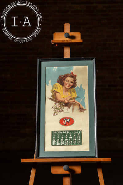 Framed 1942 7Up Litho Pin-Up Calendar