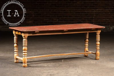 Primitive Painted Pine Harvest Table
