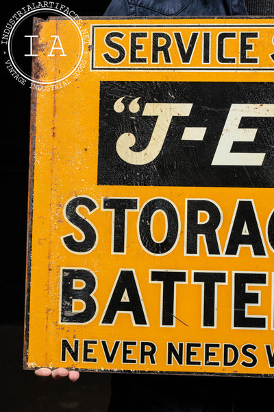 Early 20th Century "J-E" Storage Battery Flange Sign