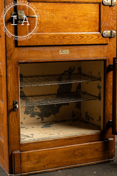 Early 20th Century Oak "Leonard" Refrigerator by Grand Rapids