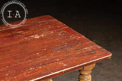 Primitive Painted Pine Harvest Table
