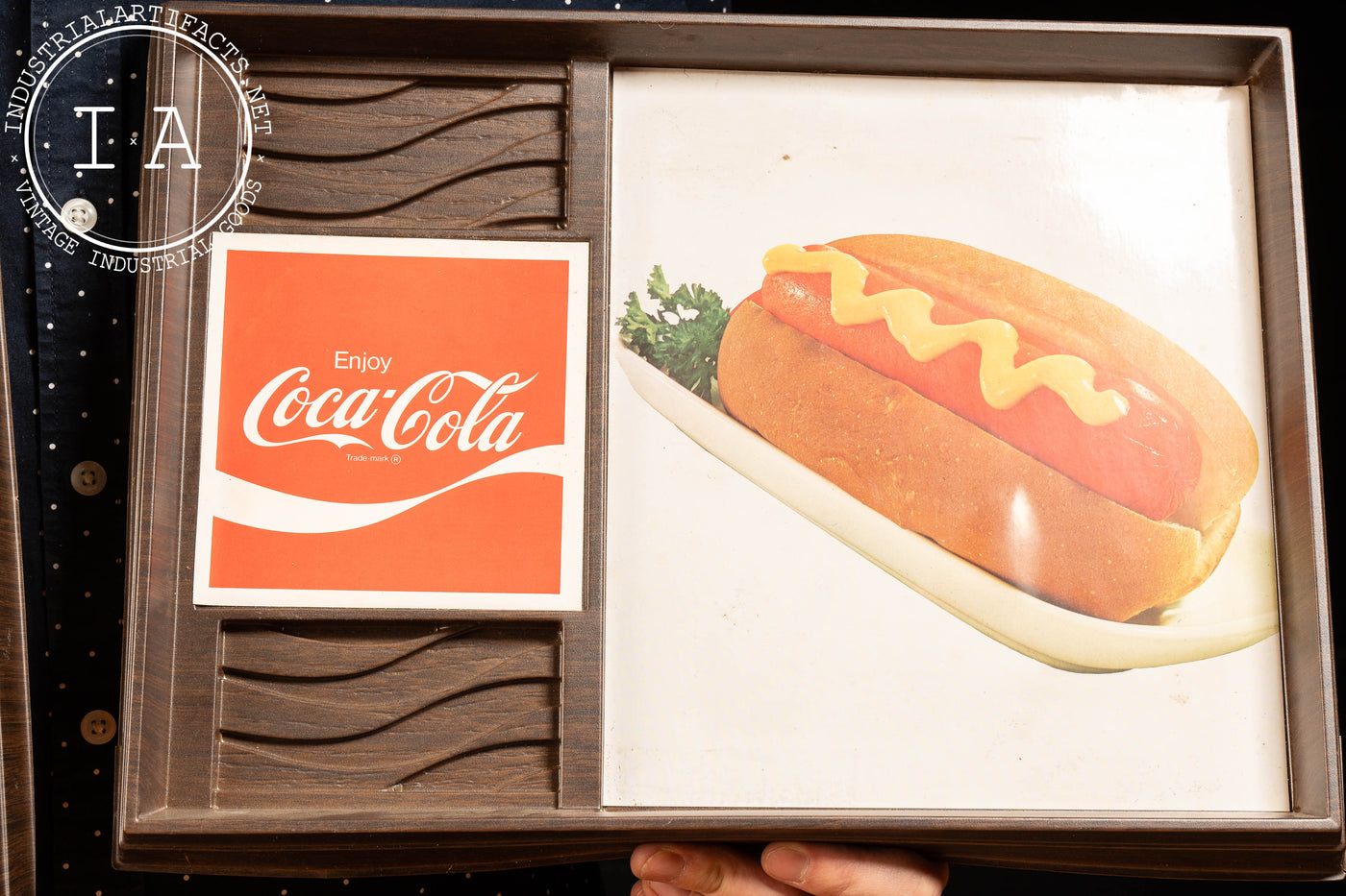 Pair of Vintage Vinyl Coke Fast Food Signs