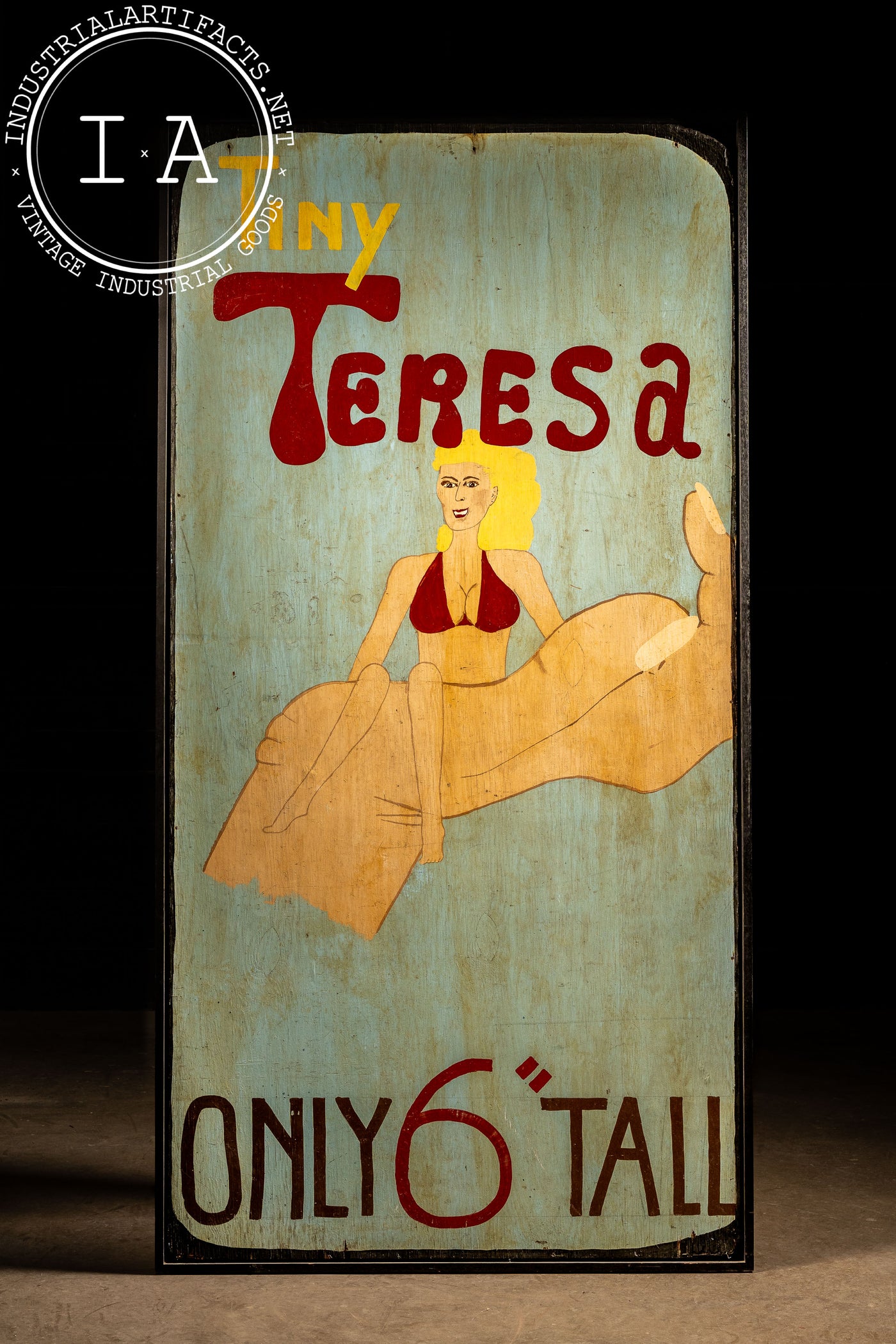 Vintage "Tiny Teresa" Painted Sideshow Sign