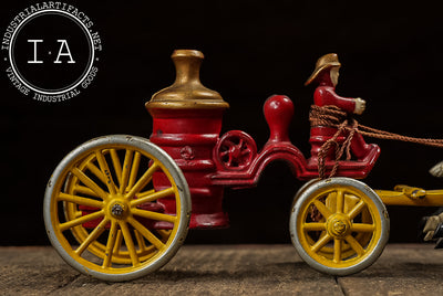 Kenton Cast Iron Horse Drawn Fire Pumper with Driver