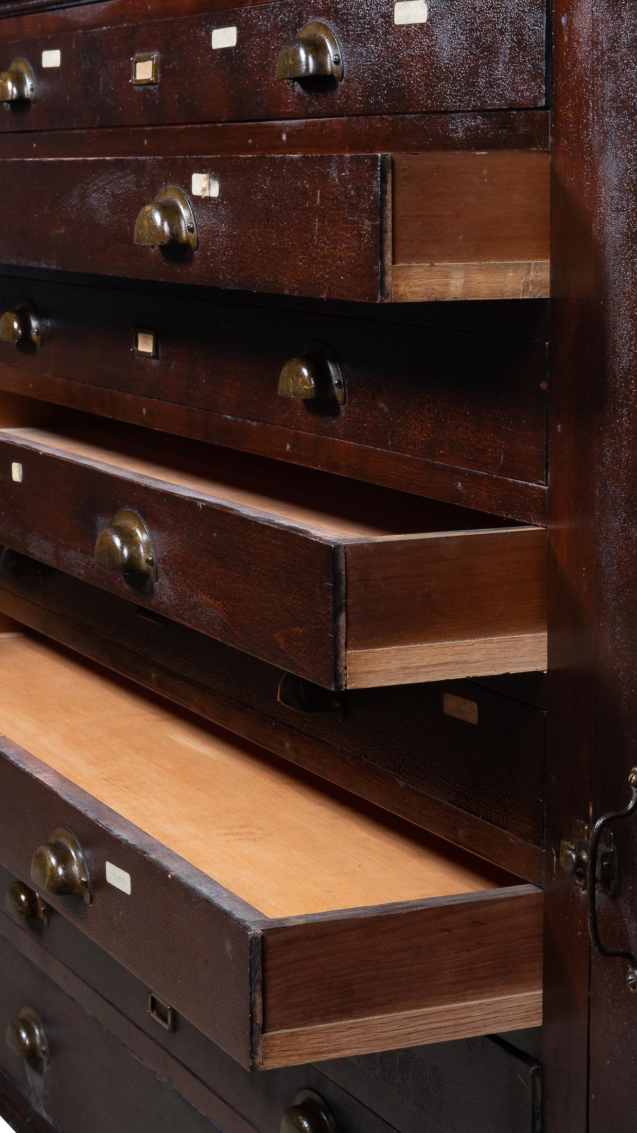 c. 1940 Industrial Flat File Storage Cabinet