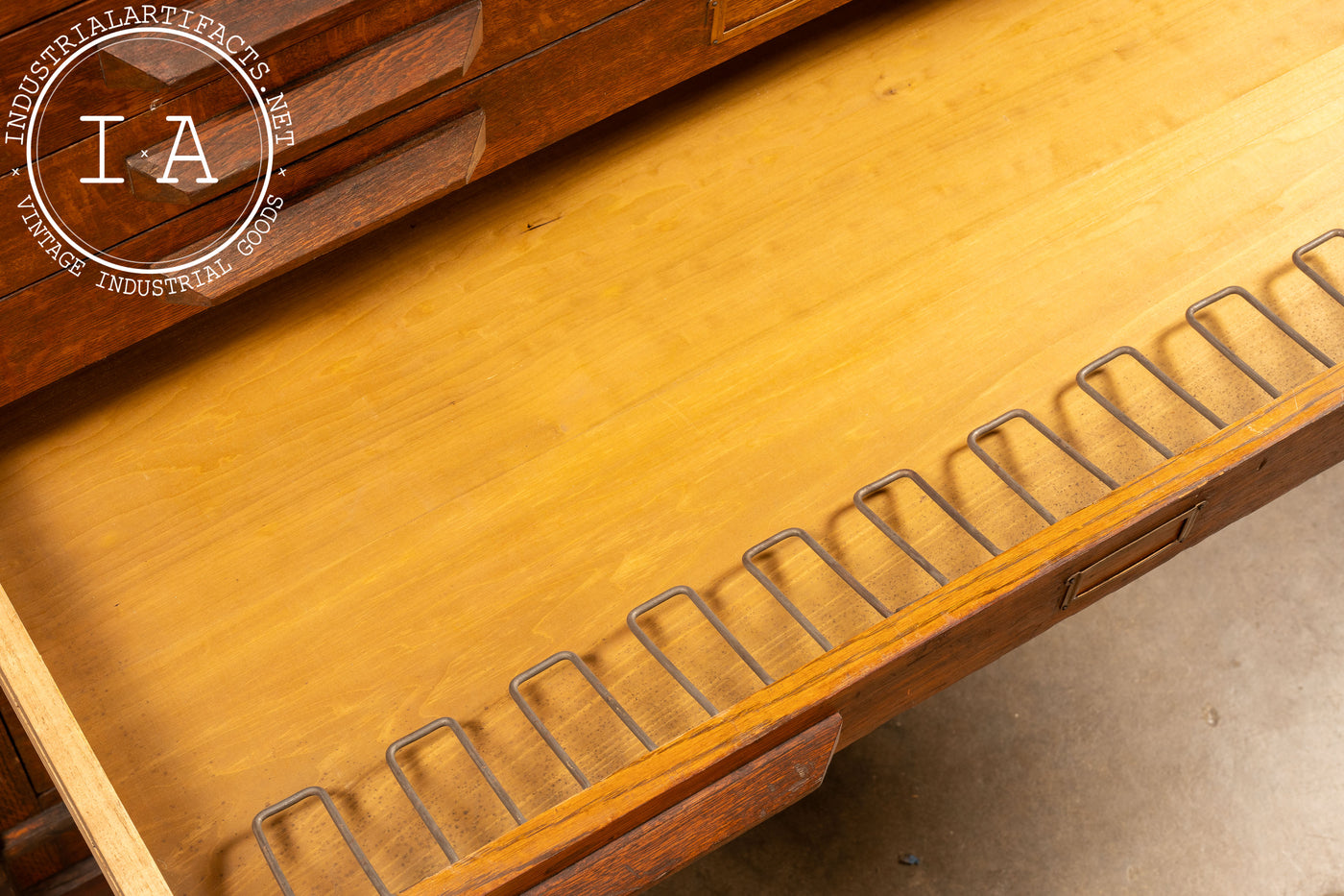 Large Antique Tiger Oak Flat File