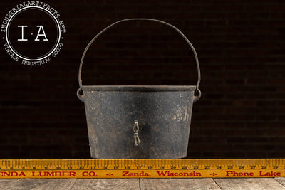 19th-Century Cast Iron Cooking Pot with Bail Handle