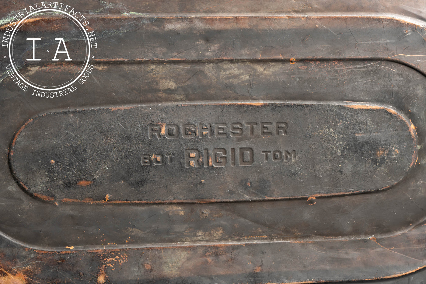 Antique Oval Metal Wash Basin with Lid by Rochester