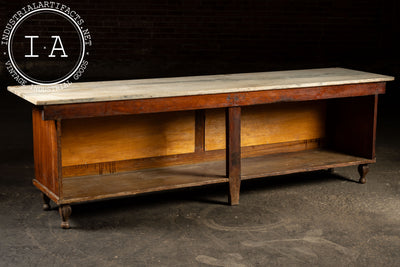 Early 20th Century General Store Counter with Marble Top