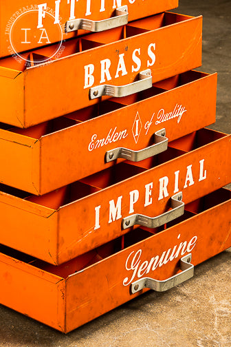 Antique Industrial Genuine Brass Hardware Cabinet