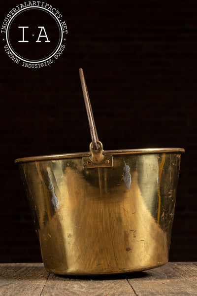 1866 Patent Brass Water Pail with Iron Bail Handle by Hayden's