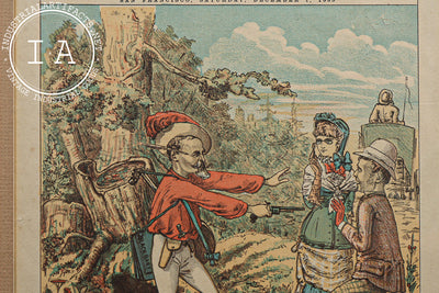 19th Century "The Wasp" Satirical Magazine Framed Cover