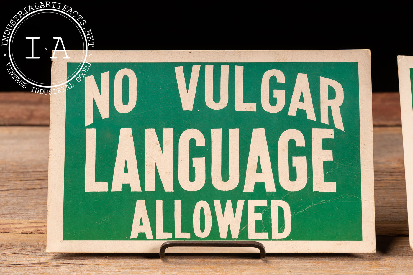 Pair of Vintage Cardstock Parlor Signs – Industrial Artifacts