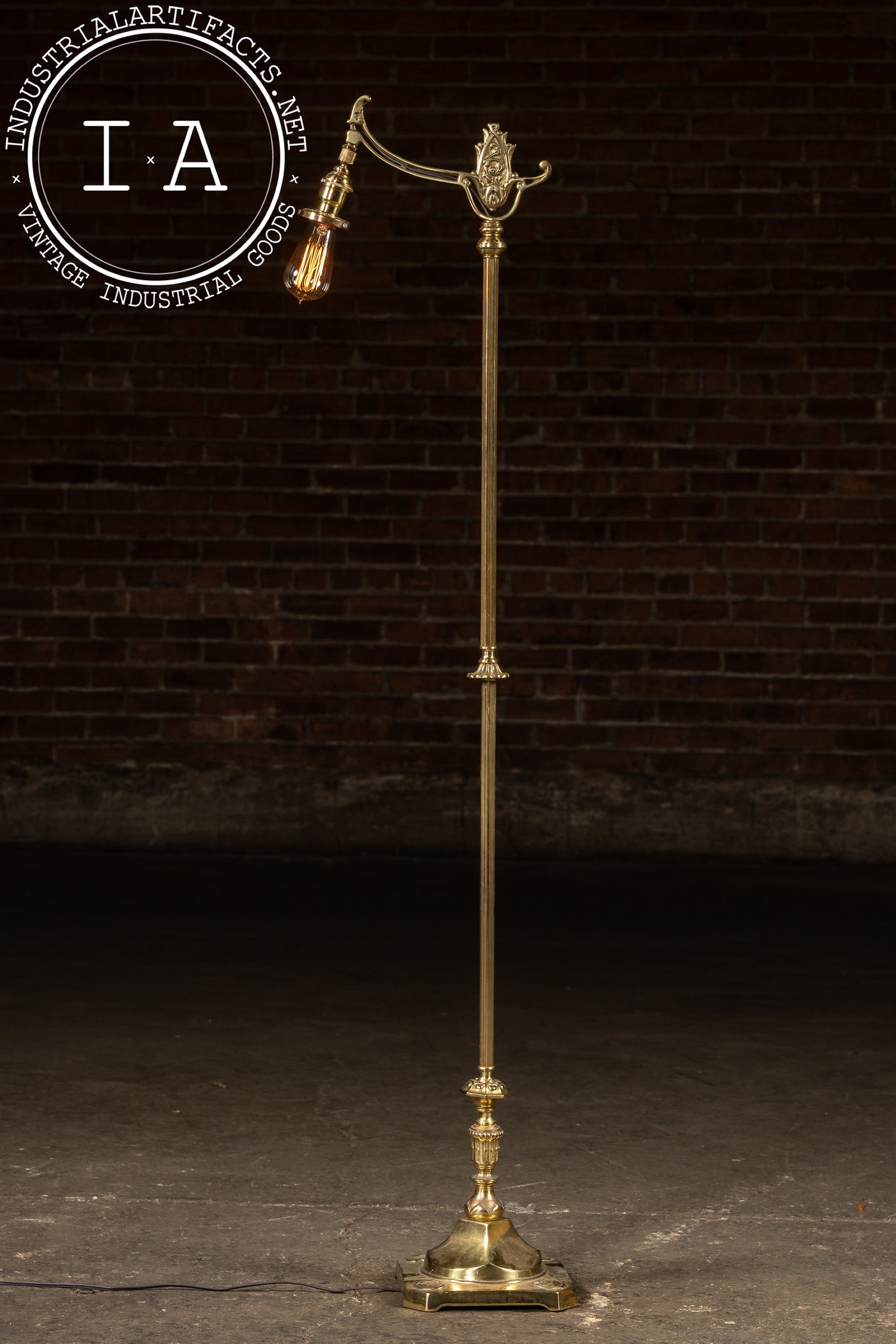 Antique Brass Bridge Arm Floor Lamp