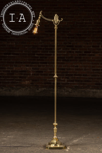 Antique Brass Bridge Arm Floor Lamp