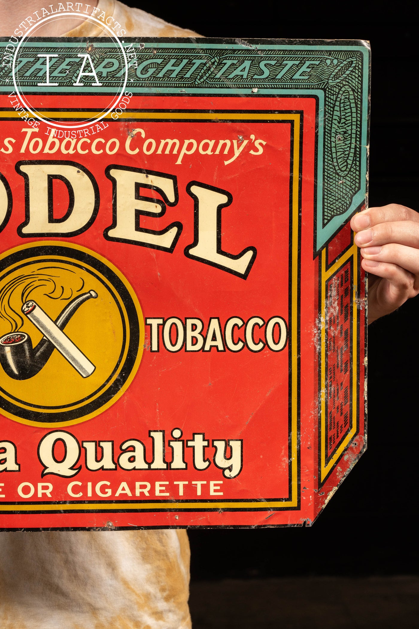 Antique Model Tobacco Tin Advertising Sign