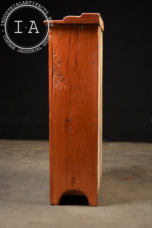 Antique Rustic Pine One-Door Cabinet