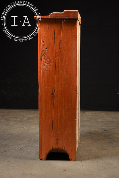Antique Rustic Pine One-Door Cabinet