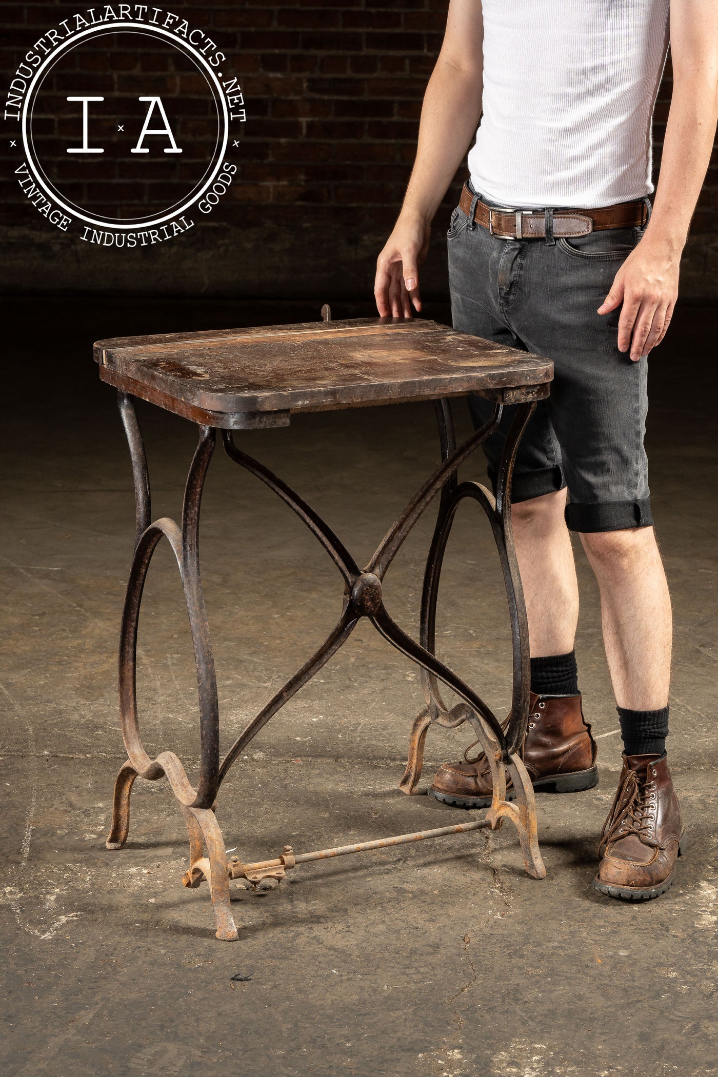 Antique Cast Iron Engraving Machine Stand