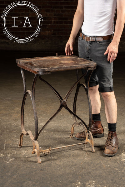 Antique Cast Iron Engraving Machine Stand