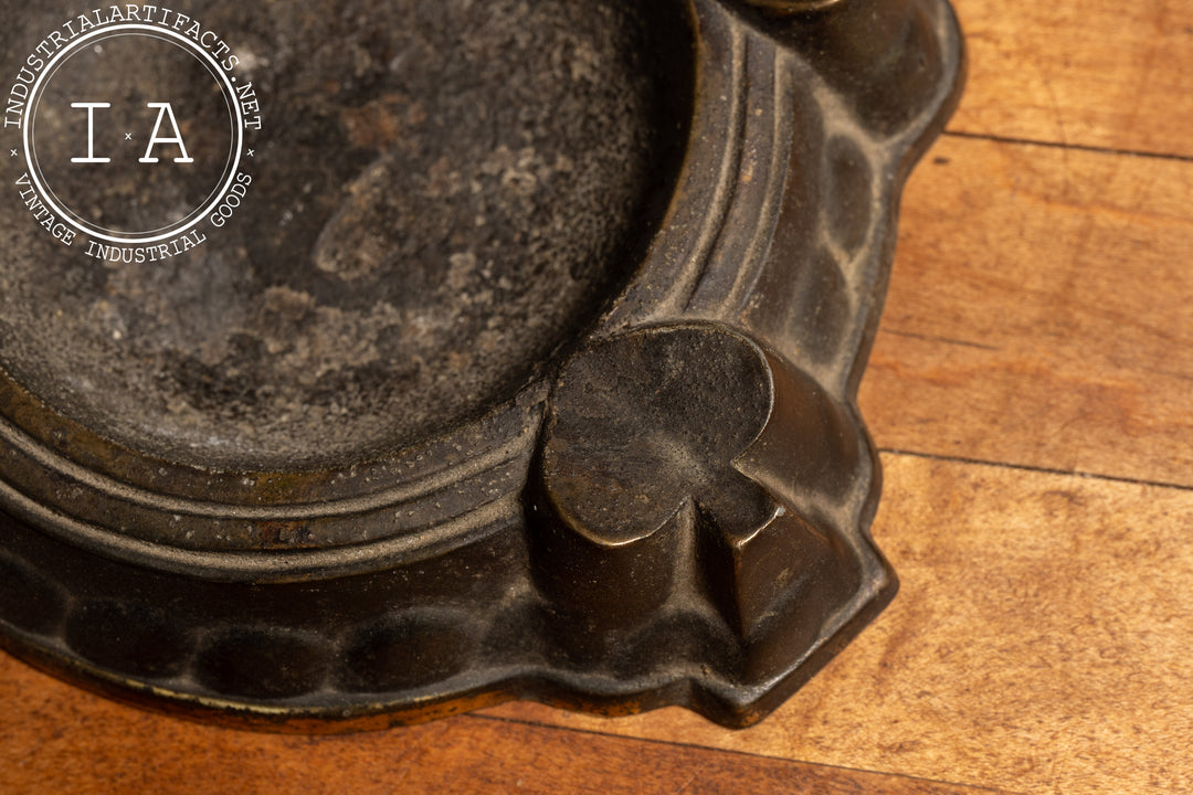 WW2 Era Cast Metal Ashtray With Poker Motif – Industrial Artifacts