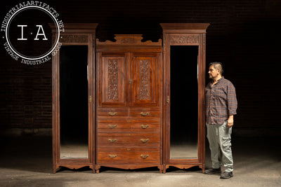 Late 19th Century Arts & Crafts 3-Section Cabinet by Edwards & Sons
