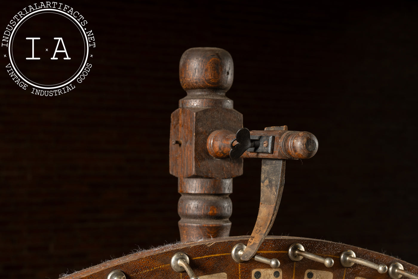 Early 20th Century Dice Gambling Wheel with Starburst Veneer Face