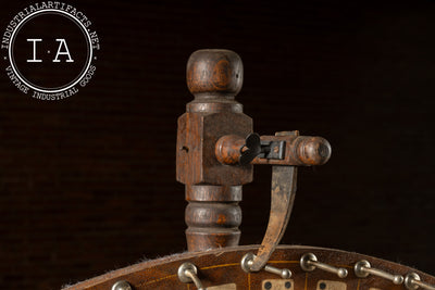Early 20th Century Dice Gambling Wheel with Starburst Veneer Face