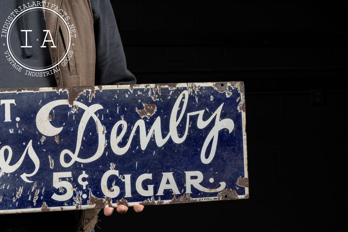 Charles Denby Cigars Single-Sided Porcelain Sign