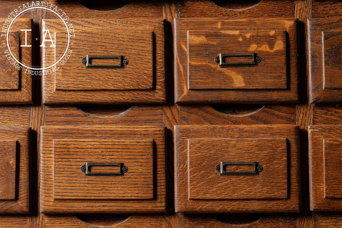 Antique Oak 100-Drawer Apothecary Cabinet